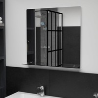 Wandspiegel Mit Regal 60×60 Cm Hartglas