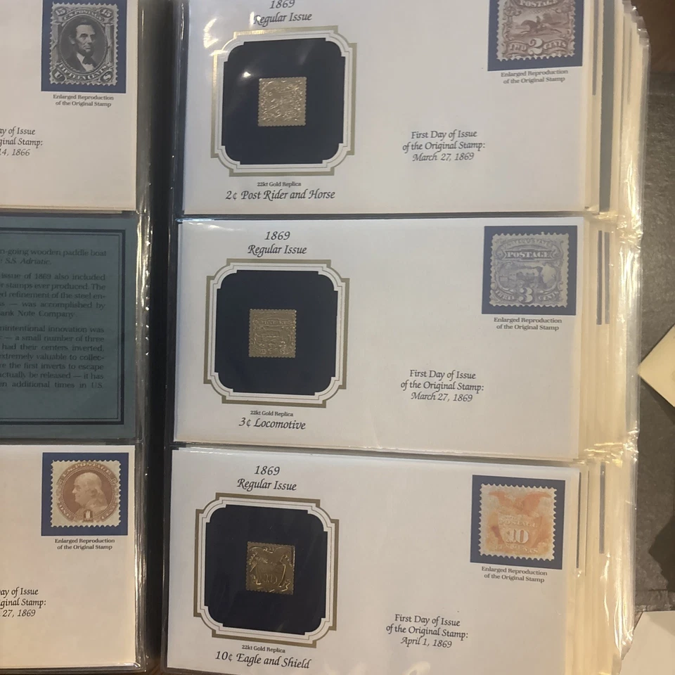 Golden  replicas of United States stamps 22k gold 95 stamps  Well Over 100 Read - Image 4 of 4