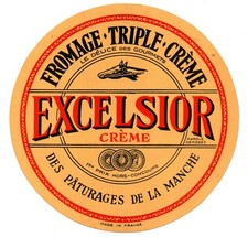 France - Vintage Cheese Label - Excelsior Creme
