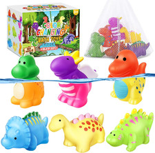 Color Changing No Hole Toddler Bath Toys for Kids Ages 1-3 4-8, Dinosaur Bath To