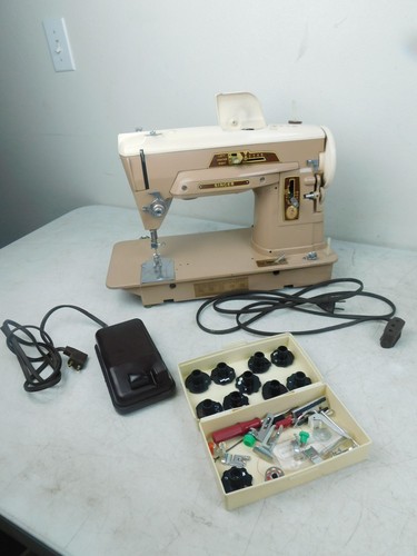Vintage Singer 403A Sewing Machine w Cams & Attachments Working - Hear in Video!