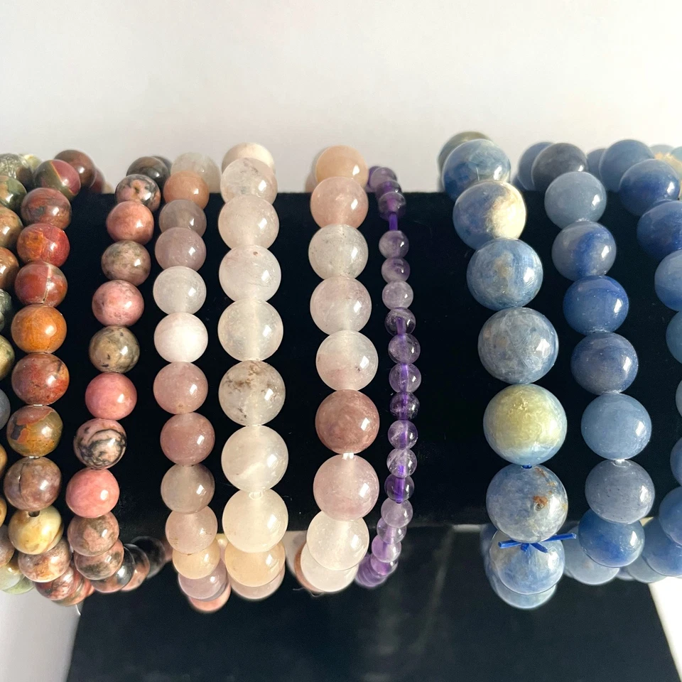 Lote de 25 Pulseras de Piedras Preciosas Surtidas Joyería NUEVO Foto 4 de 4