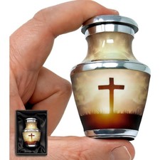Transcendent Cross Mini Urn, Small Urns for Human Ashes Keepsake, Adult