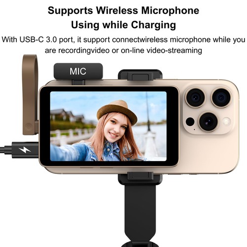 Wired Vlog Selfie Monitor Screen, USB-C mini Monitor for iPhone15/16 Rear Cam... - Picture 6 of 9