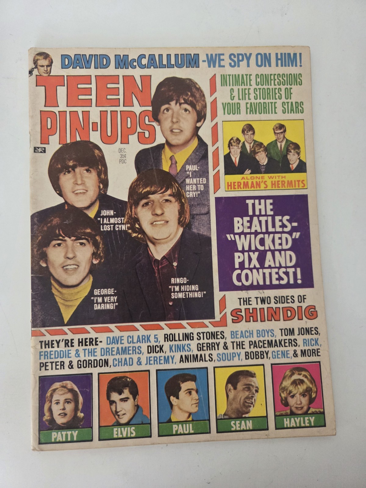 Teen Pin Ups Magazine December 1965 The Beatles