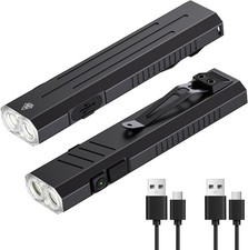 Pocket Flashlight - 1000 Lumens EDC Flashlight Rechargeable with Two Magnetic...