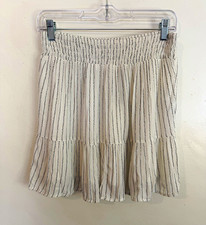 NWT Abercrombie  Fitch S Soft Girl Coquette Mini Skirt White Black Stripe
