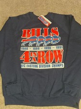 VTG 1991 NFL Buffalo Bills 4 In A Row Champs Crewneck Sweatshirt Men's L NWT