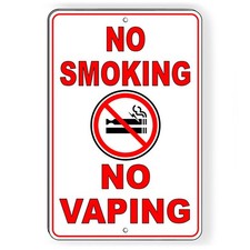 No Smoking Or Vaping Metal Sign Or Decal 6 SIZES in this area warning SNS015