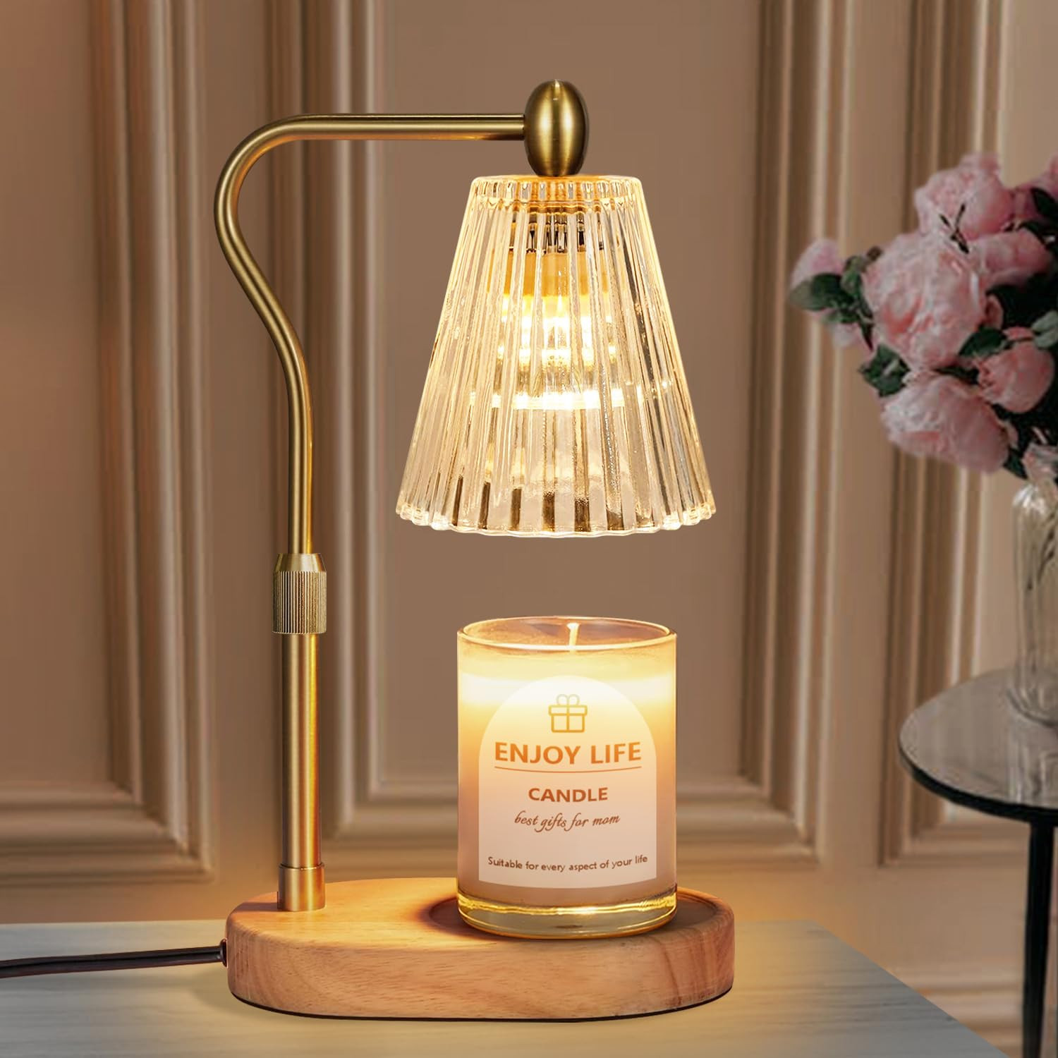 Candle Warmer Lamp with Timer Dimmer and Adjustable Height for Home or Bedroom-image