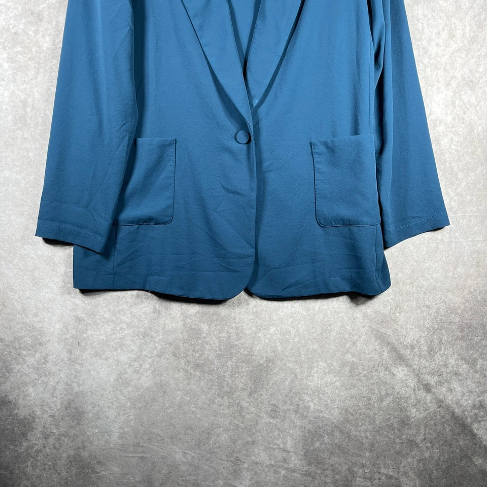 Chaqueta Blazer Joseph Ribkoff Mujer Talla 16 Azul Un Botón Carrera Oficina Trabajo Foto 3 de 4