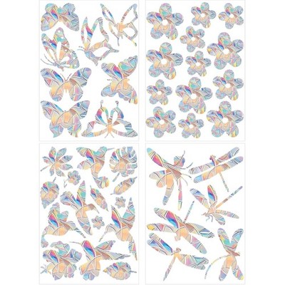 Pack of 42 Prism Window Stickers for Bird Strikes 3D Window Film Rainbow Effe...