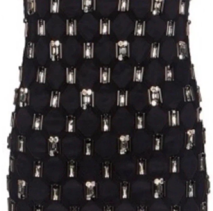 RARE All Saints Black Dress Swarovski Crystal  Suede  UK 10 Party Wedding Ltd Ed image 4