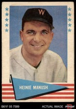 1961 Fleer #57 Heinie Manush Senators HOF 2 - GOOD
