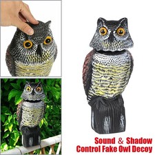 Large Realistic Owl Decoy Deterrent Bird Pigeon Rodents Crow Scare Statue Deter