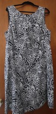 Tweeds Woman Black And White Paisley Tailored Lined Dress Linen Plus 1X