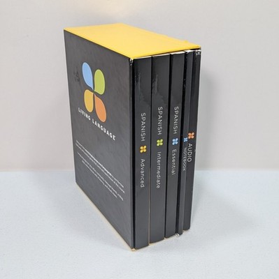 Living Language Spanish Complete Edition 9 Audio CDS & 3 Books + Notebook 