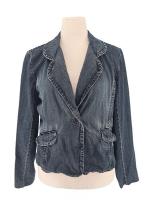 Mossimo Womens XXL Denim Blazer JacketBlue 100% Cotton Tailored Button