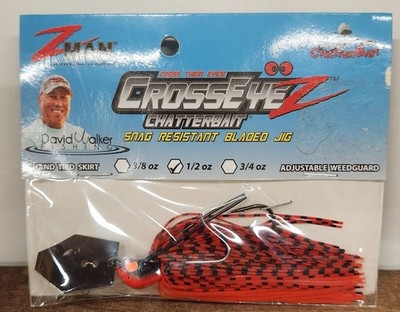 Z-Man CrossEyeZ ChatterBait Fire Craw 3/8 oz Bladed Jig David Walker Pro Fishing