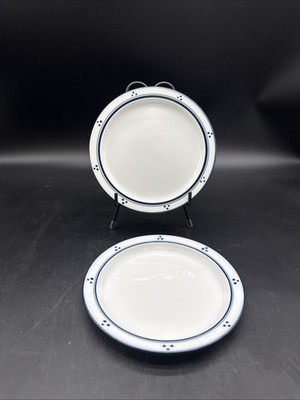 Two (2) Dansk Bistro Blue Fredriksborg  7 1/4'' Bread Plates ~ Japan