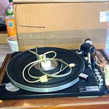 ELAC Miracord 45 Record Player Turntable, Wood Base, Dust Cover, 45/78RPM