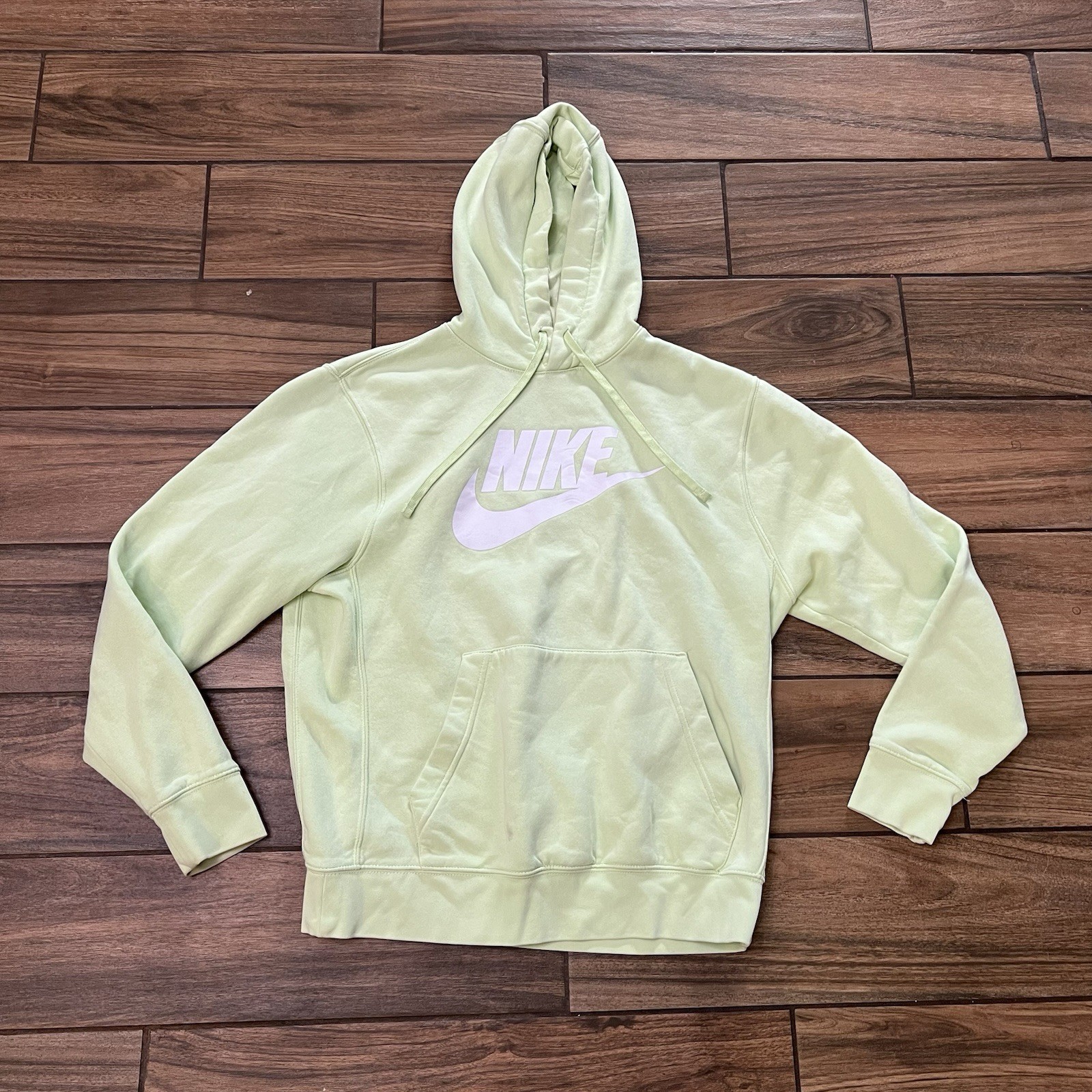 Nike Pullover Hoodie Light Green Swoosh Logo Mens Medium M