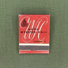 Hotel Webster Hall Pittsburgh Pennsylvania Rare Vintage Matchbook Unstruck