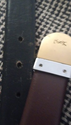 YSL Reversible Black/Tan Leather Belt with Silver Buckle Vintage Yves Saint Laurent Leather Belt Black Brown  main image 2