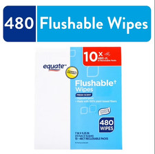 Equate Flushable Wet Wipes,Fresh Scent,480 Wipes 10 Pack ,Compare to Cottonelle