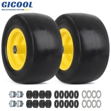 GICOOL 2-Pack 11x6.00-5 Flat Free Tire & Wheel for Zero Turn Lawn Mower
