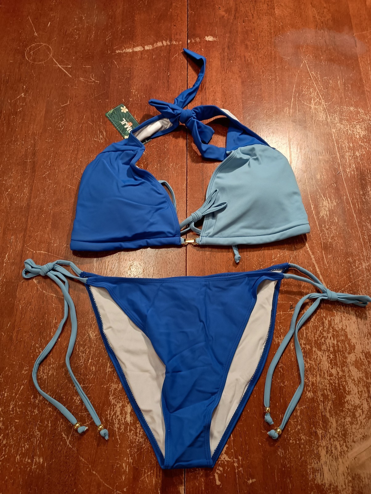 BMJL Women's Blue 2 Piece Swimsuit Bikini Top & Bottom Size Medium