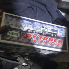 Hess Toy Truck and Front Loader Gas & Oil Theme White Green Collectible