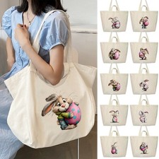 Easter Bunny Art Extra Tote Grocery Shopping Bag Multi Purpose shoulder bag
