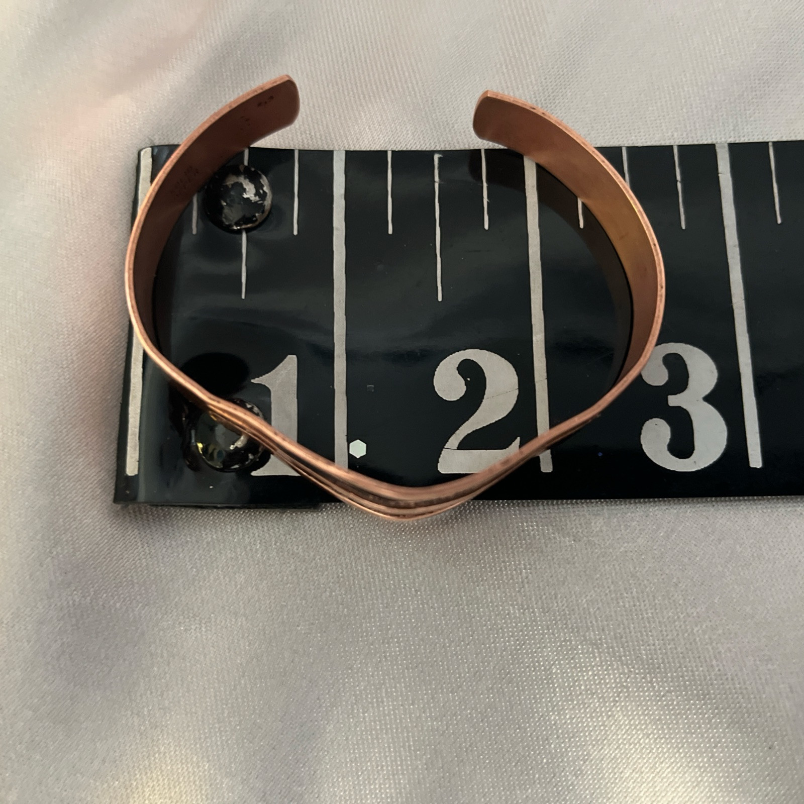 Solid Copper Cut Out Wave Cuff Bracelet - image 10
