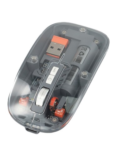 Transparent Mouse Battery Modes Transparent Design Battery Display Light - Afbeelding 16 van 75