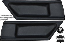 BLACK STITCH 2X REAR DOOR CARD LEATHER COVERS FITS BMW E36 COUPE 91-98 STYLE 2