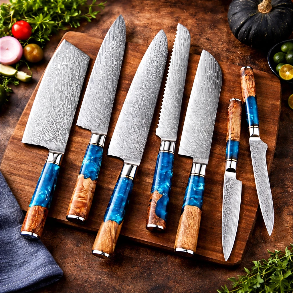 Handmade Damascus Steel Chef Knife Set | Professional Kitchen Knife Collection
Opens in a new window