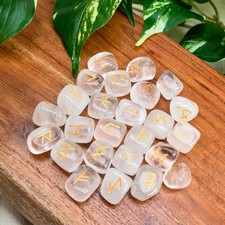 Clear Quartz Rune Set