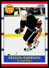 Nelson Emerson, 1990-91 Score American, #383, St. Louis Blues, RC