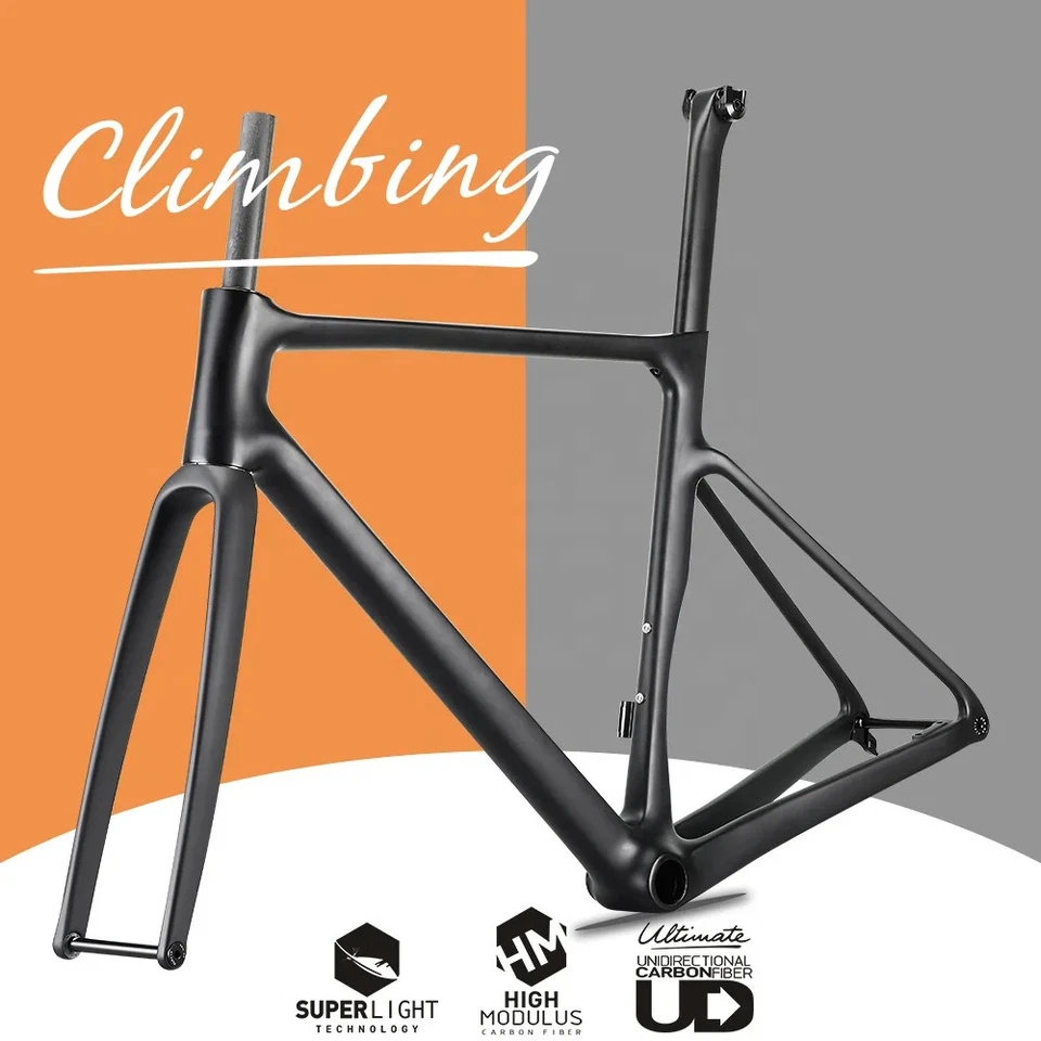 700C Carbon Road Bicycle Frame Disc Brake BB86 Thru-Axle 142 Aero Frameset - Image 3 of 4