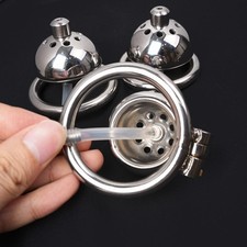 Male Stainless Steel Chastity Device Cage with Sounds Tube Sounds Elastic Band