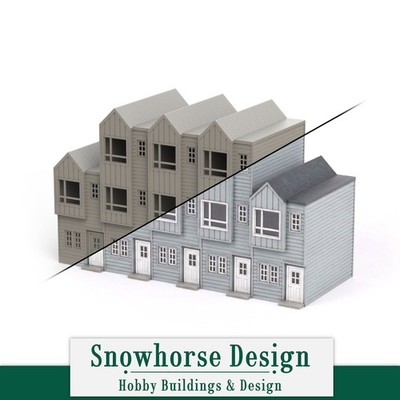Townhomes 5-Pack (Unpainted) | Residential (S/HO/N Scales)