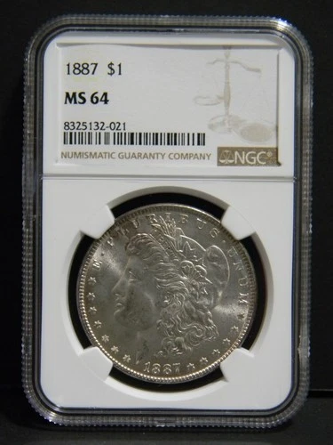 1887 P $1 Morgan Silver Dollar MS64 NGC