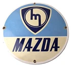 Vintage Mazda Porcelain Sign - Automobiles Mechanic Repair Shop Gas Pump Sign