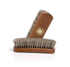 Cobbler’s Choice 100% Horse Hair Concave Handle Premium Grip Brown Shoe Brush