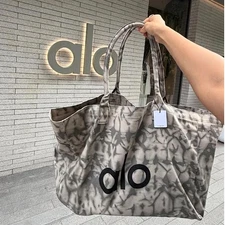 Alo Yoga Gray Tie Dye Large Canvas Tote Bag – Gym Travel Shoulder Carry-On NWT