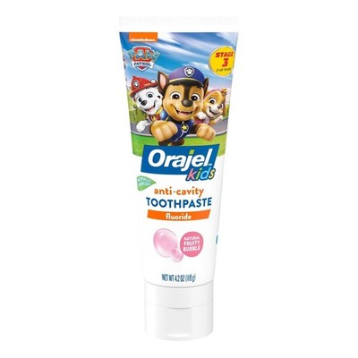 Orajel Kids Paw Patrol Anti-Cavity Fluoride Toothpaste Natural Fruity Bubble