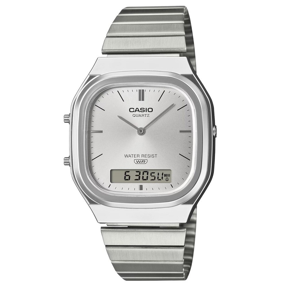 Casio Watch AQ-240E-7AEF Unisex Analogue Digital  Vintage Collection Silver Dial