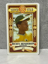 1982 Perma-Graphics Super Star Credit Card - RICKEY HENDERSON