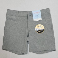 Cat Jack Gray Flat Front Stretch Shorts Adjustable Waist Kids Size 5 Quick Dry